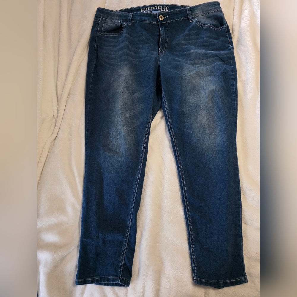 Hydraulic Blue Skinny Jeans with Natural Fading
